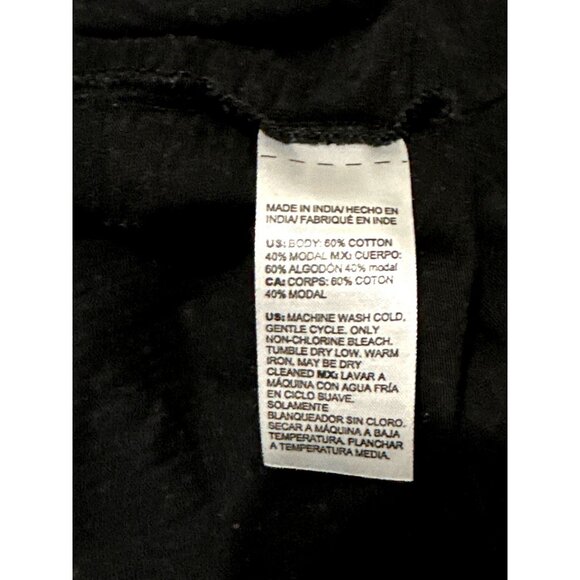 Chicos Size 1 Black Puff Sleeve Smocked Ruffle Cuff Knit Top Modern Minimalist - Picture 7 of 10